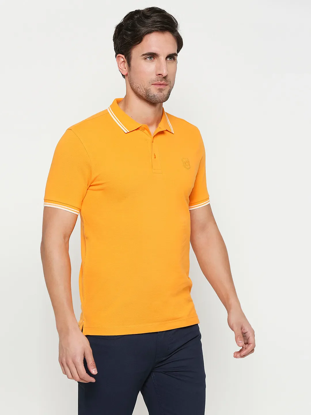 Yellow Regular Fit Men's Polo T-Shirt by Being Human Clothing - Image 3