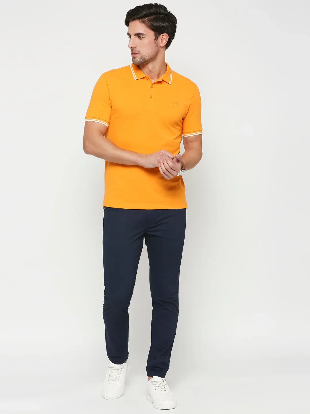 Yellow Regular Fit Men's Polo T-Shirt by Being Human Clothing - Image 6