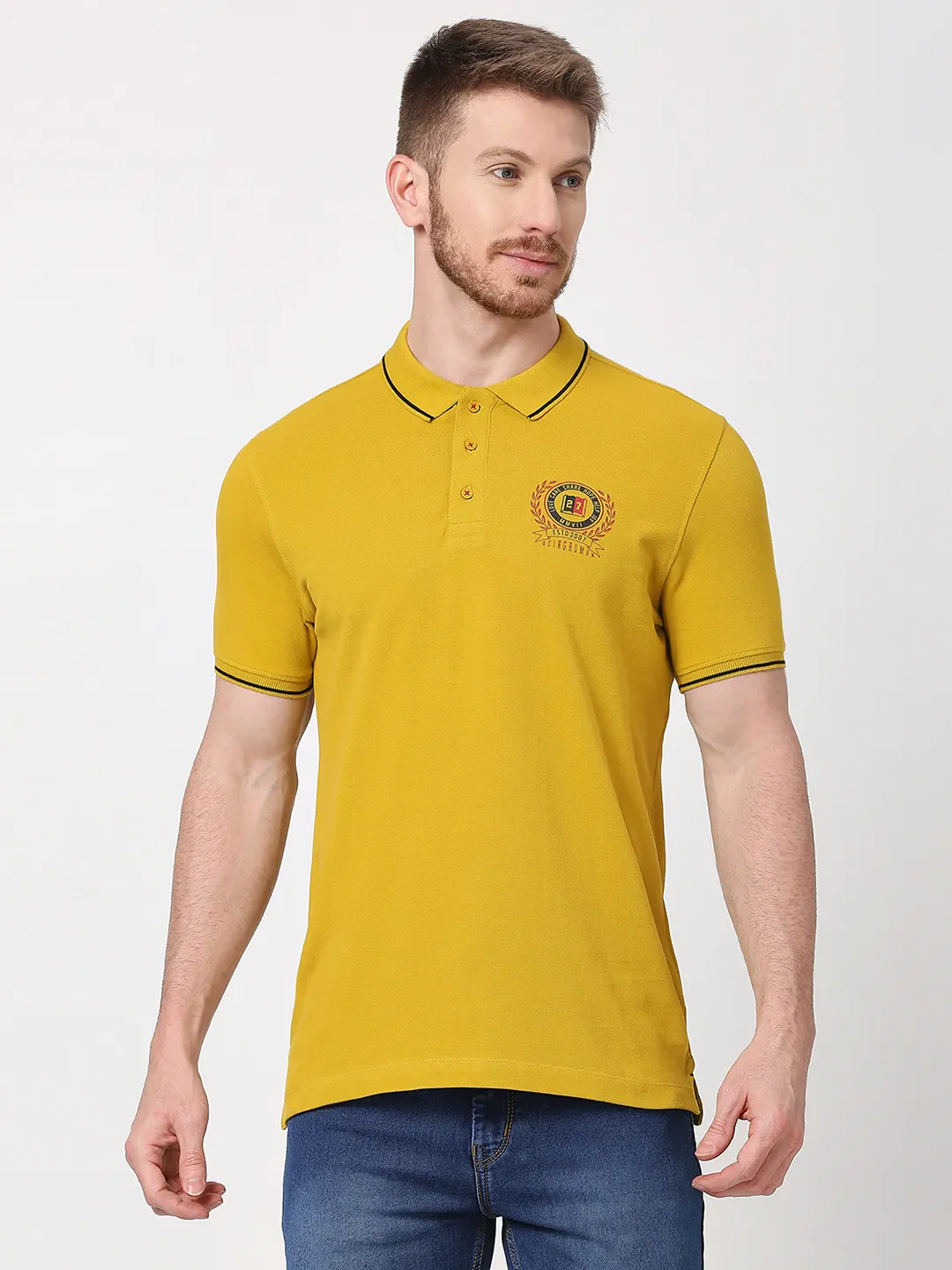 Orange Regular Fit Men's Polo T-Shirt by Being Human Clothing