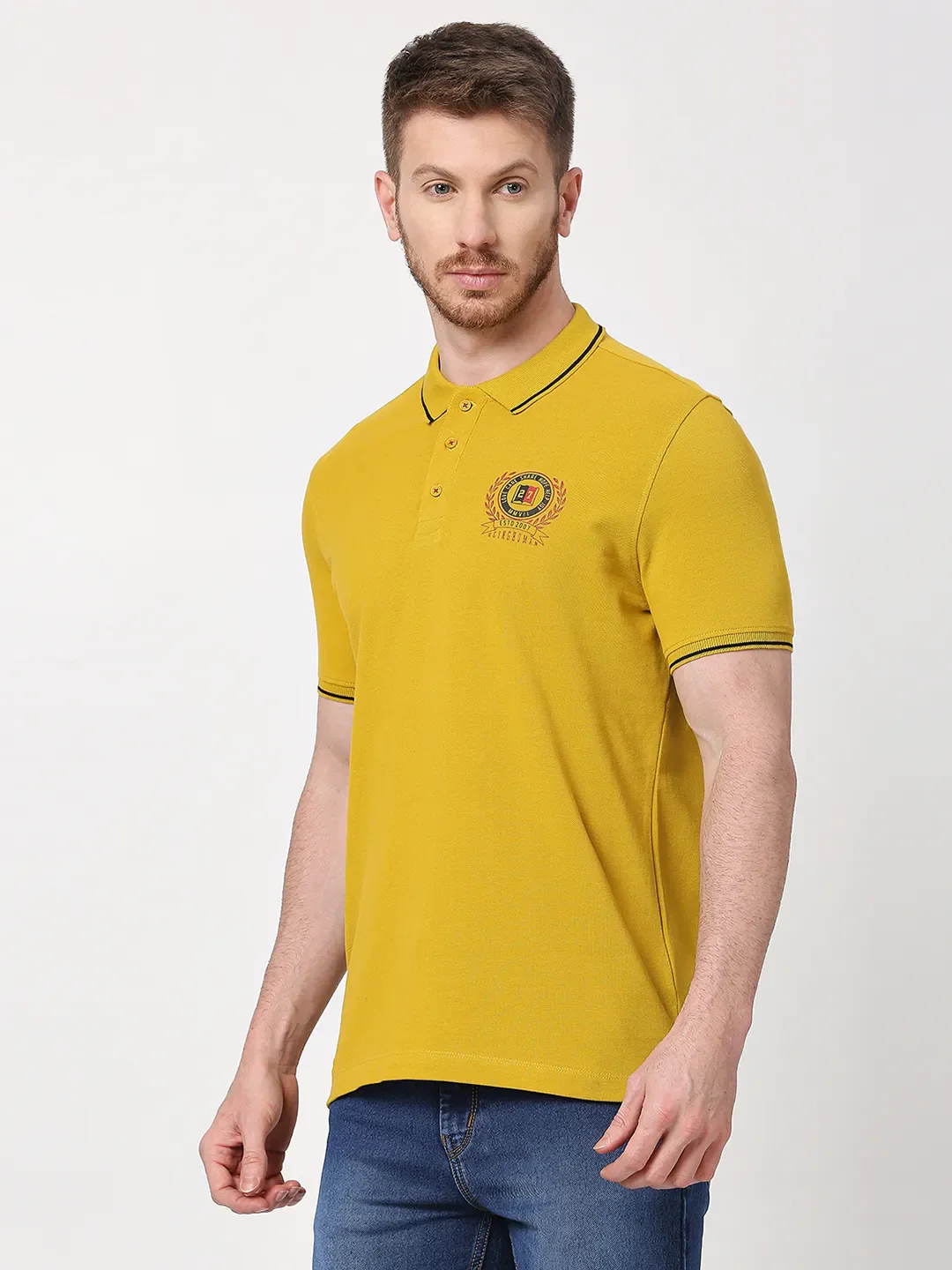 Orange Regular Fit Men's Polo T-Shirt by Being Human Clothing - Image 2