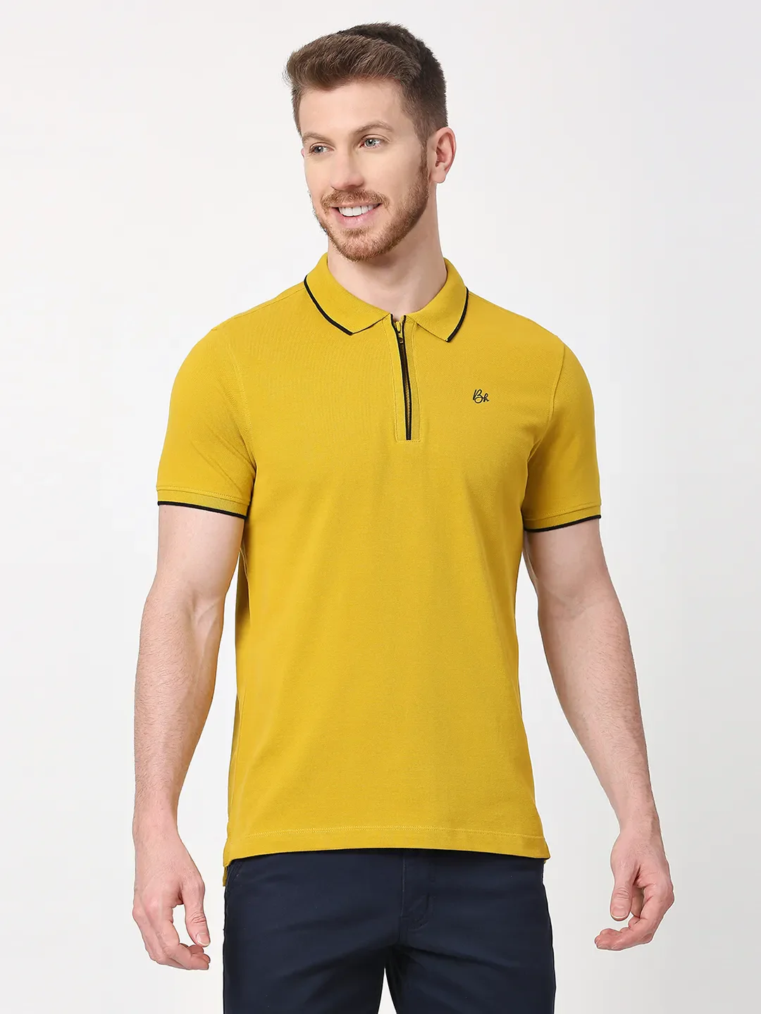 Camel Regular Fit Men's Polo T-Shirt by Being Human Clothing