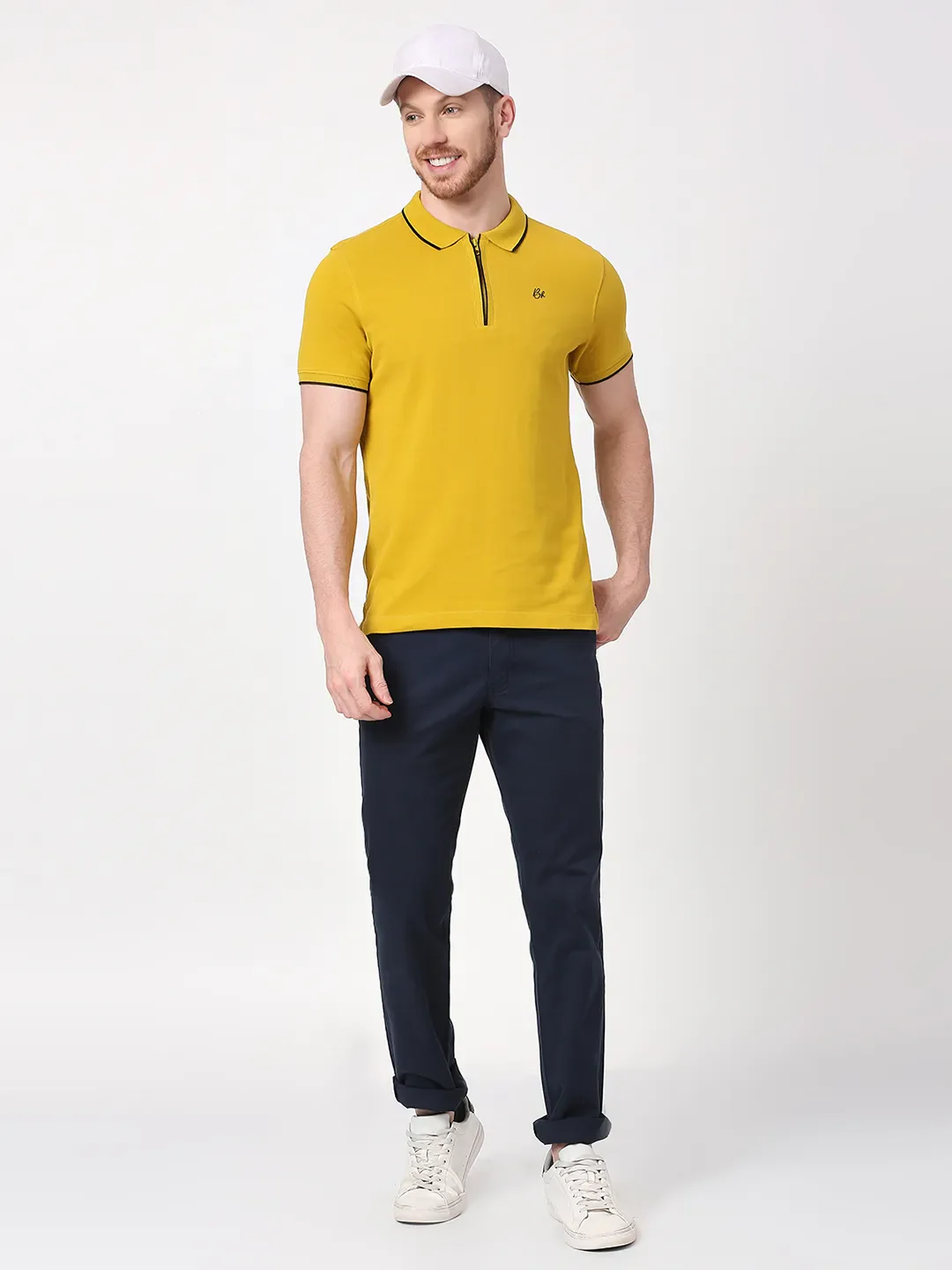 Camel Regular Fit Men's Polo T-Shirt by Being Human Clothing - Image 6