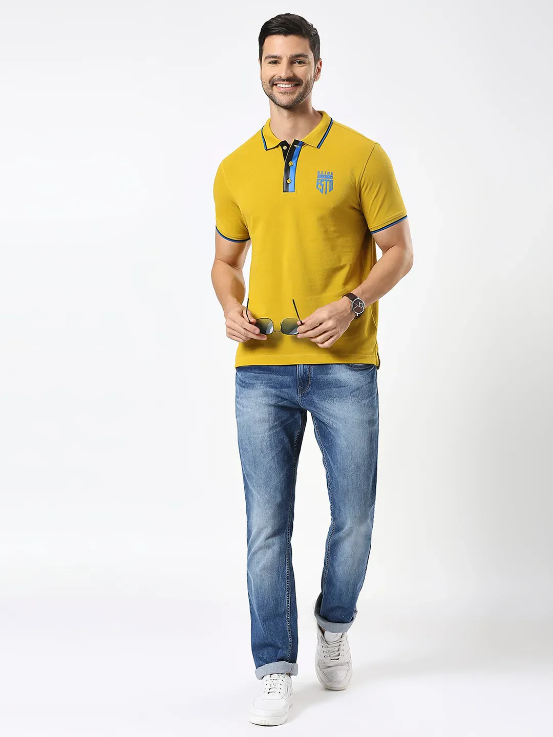 Orange Regular Fit Men's Polo T-Shirt by Being Human Clothing
