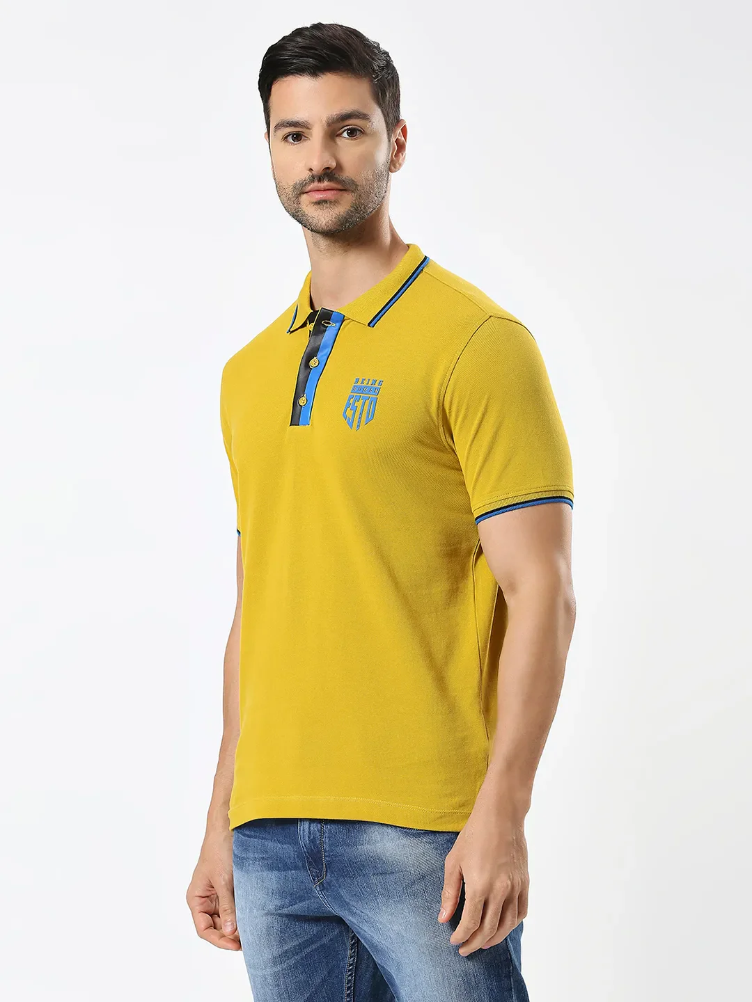 Orange Regular Fit Men's Polo T-Shirt by Being Human Clothing - Image 5
