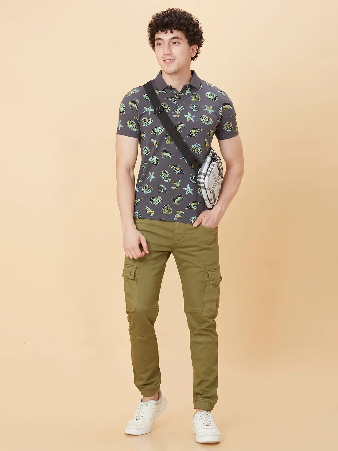 Grey Regular Fit Men's Polo T-shirt by Being Human Clothing - Image 6