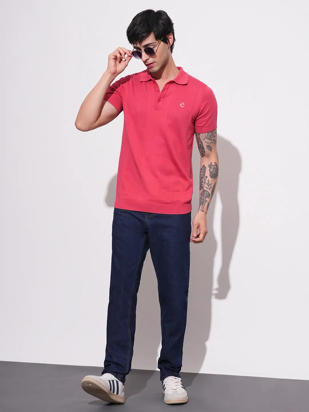 Coral Regular Fit Men's Polo T-Shirt by Being Human Clothing - Image 4