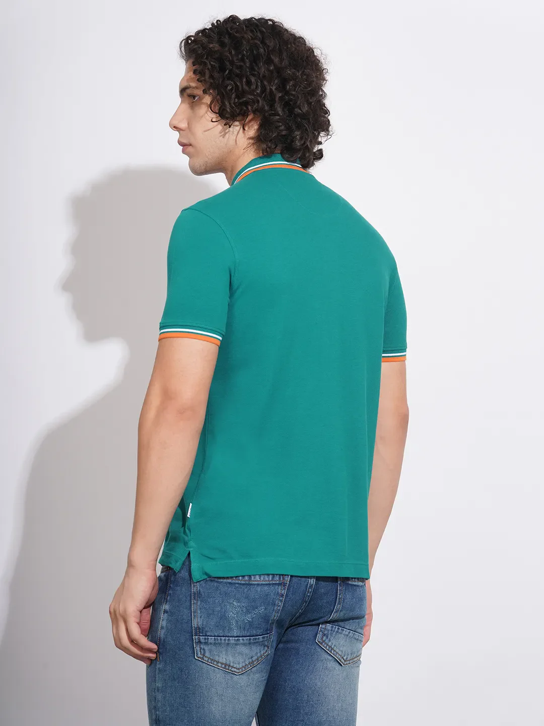 Blue Regular Fit Men's Polo T-Shirt by Being Human Clothing - Image 3