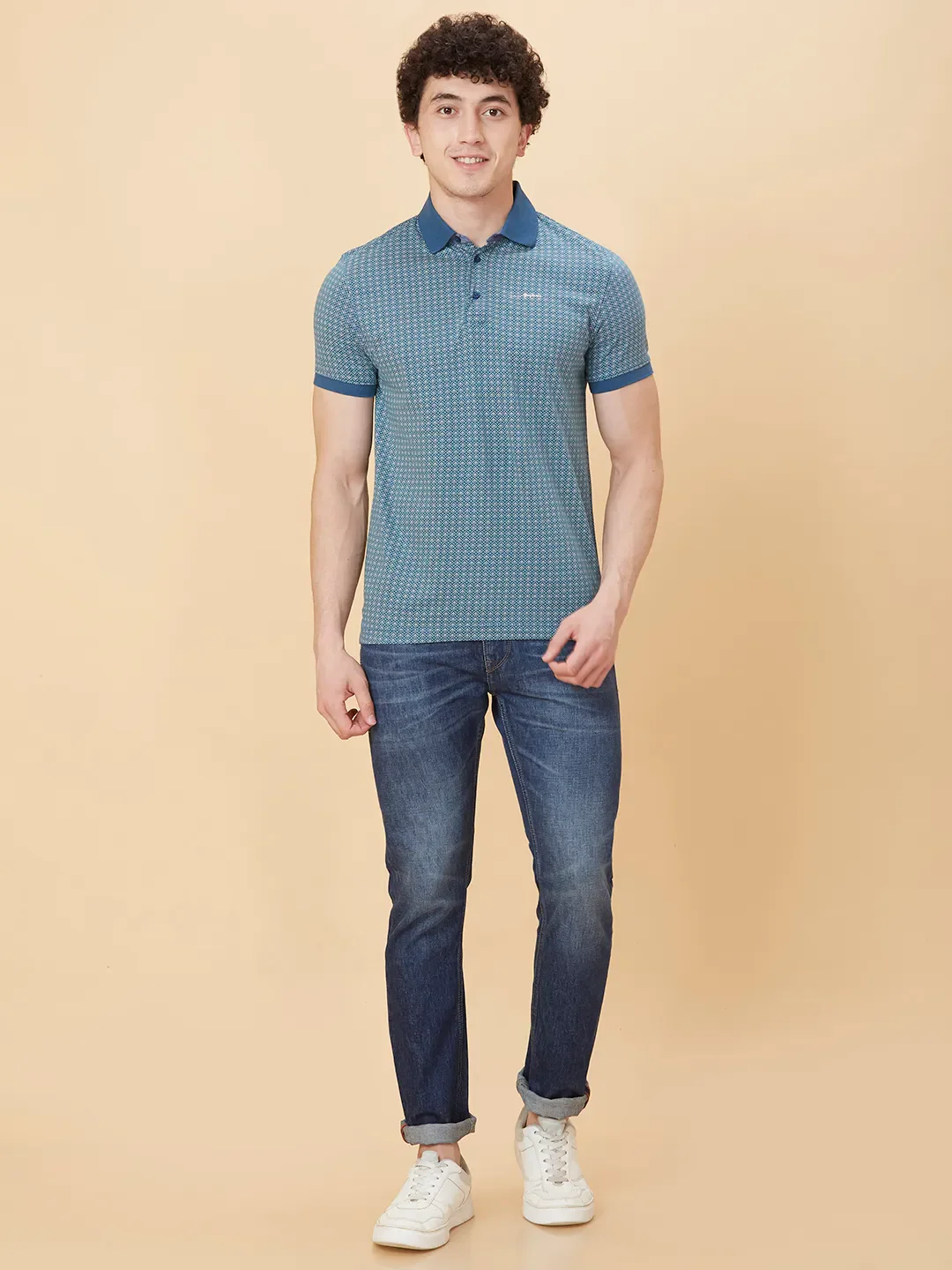 Blue Regular Fit Men's Polo T-Shirt by Being Human Clothing - Image 2