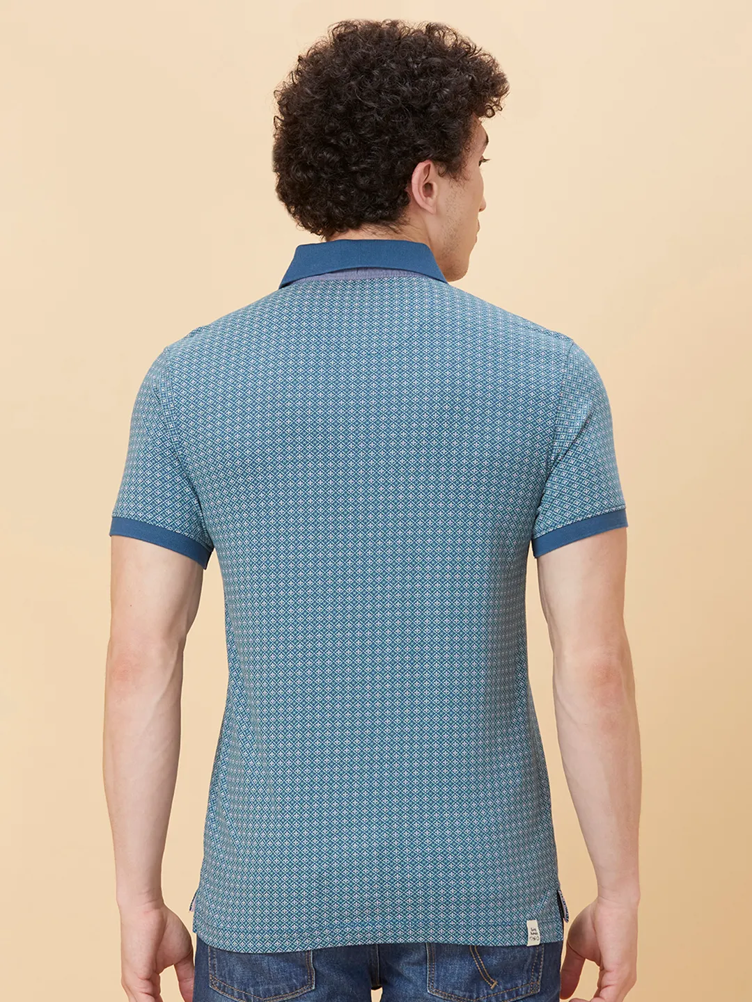 Blue Regular Fit Men's Polo T-Shirt by Being Human Clothing - Image 3