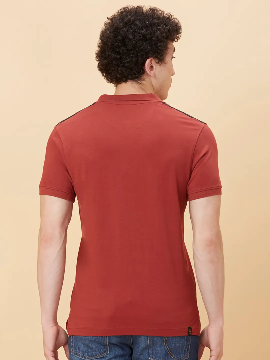 Red Regular Fit Men's Polo T-shirt by Being Human Clothing - Image 3