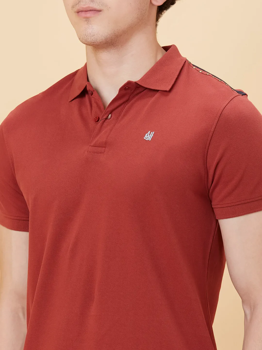Red Regular Fit Men's Polo T-shirt by Being Human Clothing - Image 5