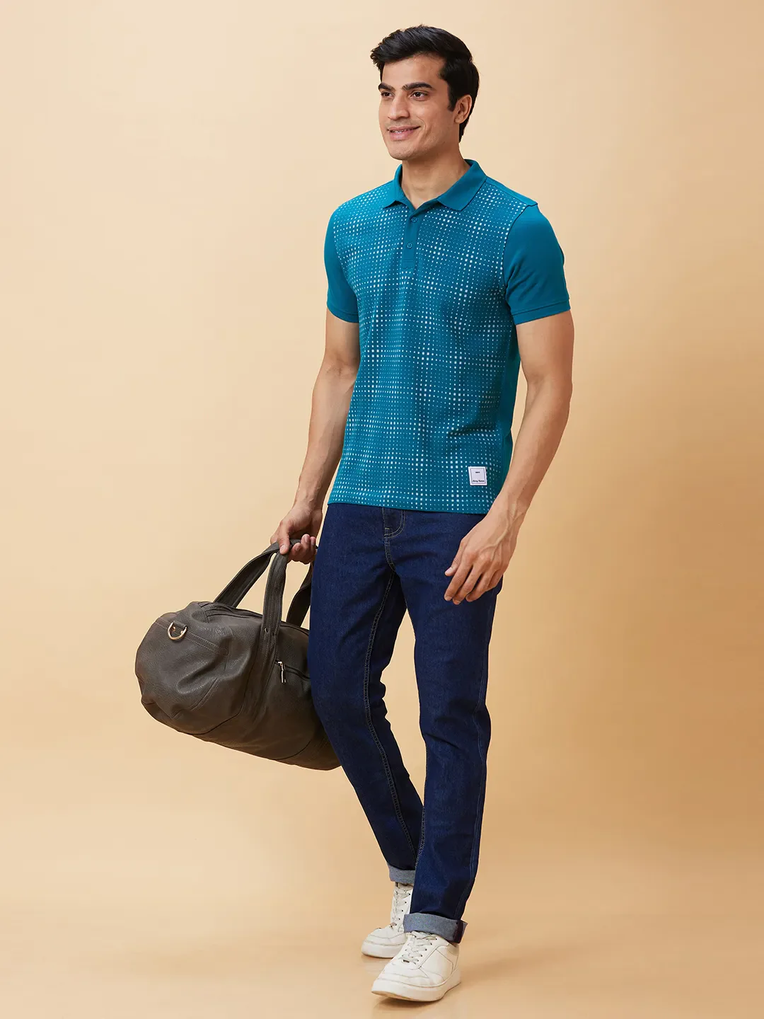 Blue Regular Fit Men's Polo T-Shirt by Being Human Clothing - Image 5