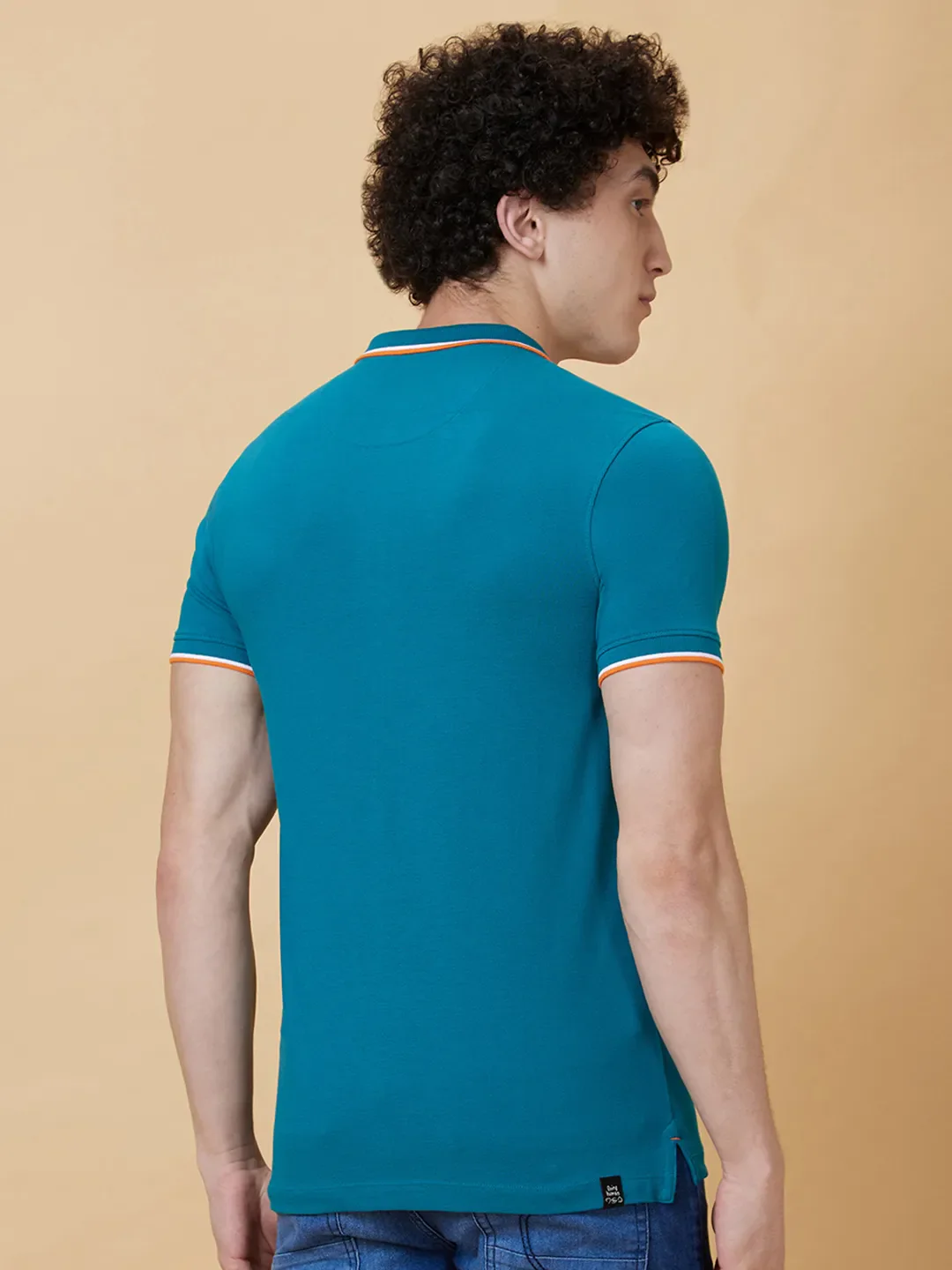 Blue Regular Fit Men's Polo T-Shirt by Being Human Clothing - Image 5