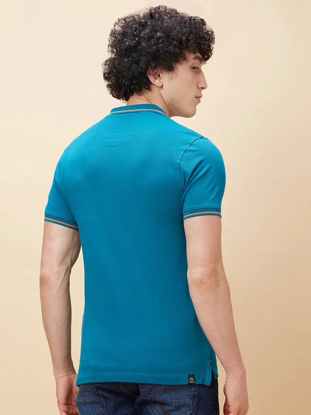 Blue Regular Fit Men's Polo T-Shirt by Being Human Clothing - Image 3