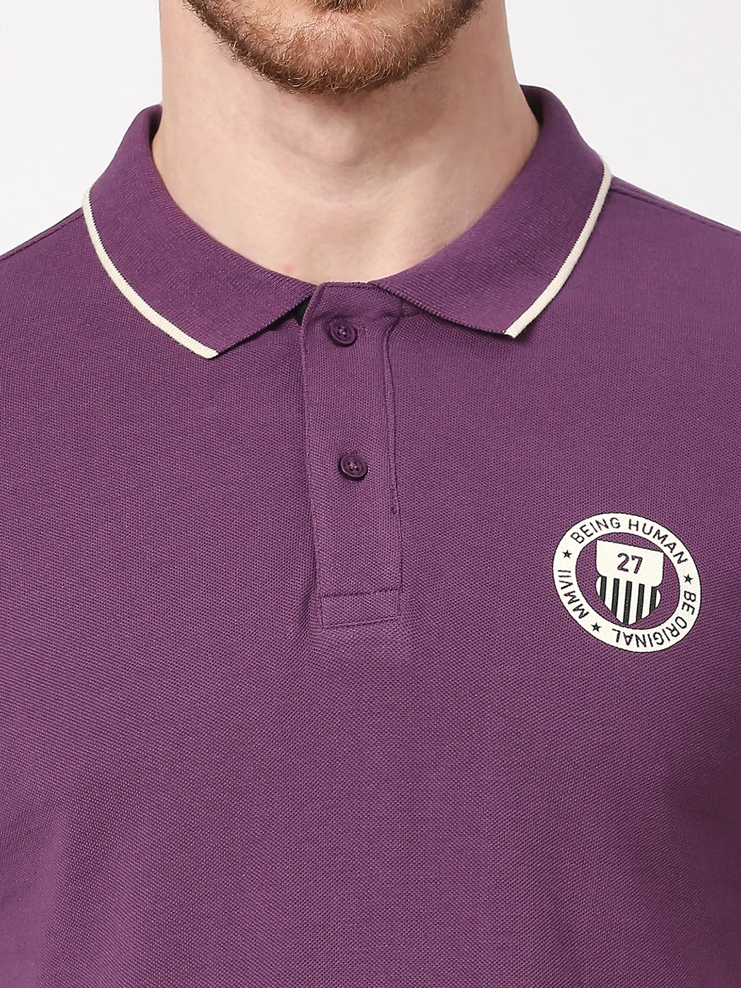 Grape Regular Fit Men's Polo T-Shirt by Being Human Clothing - Image 2