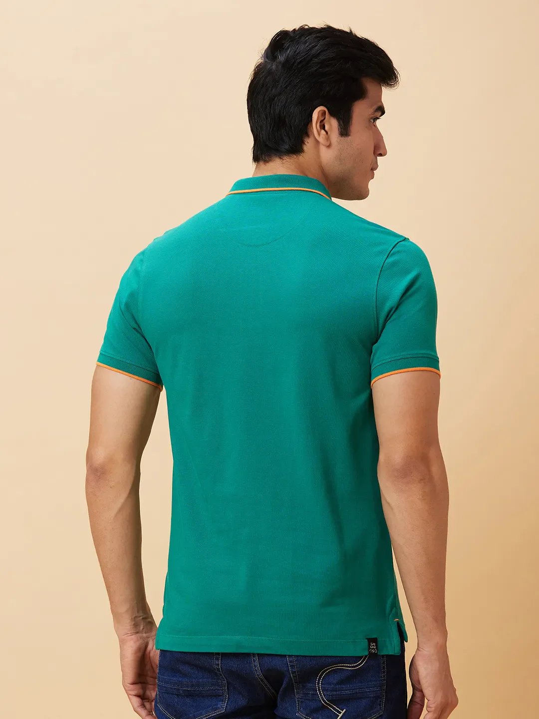 Green Regular Fit Men's Polo T-Shirt by Being Human Clothing - Image 2