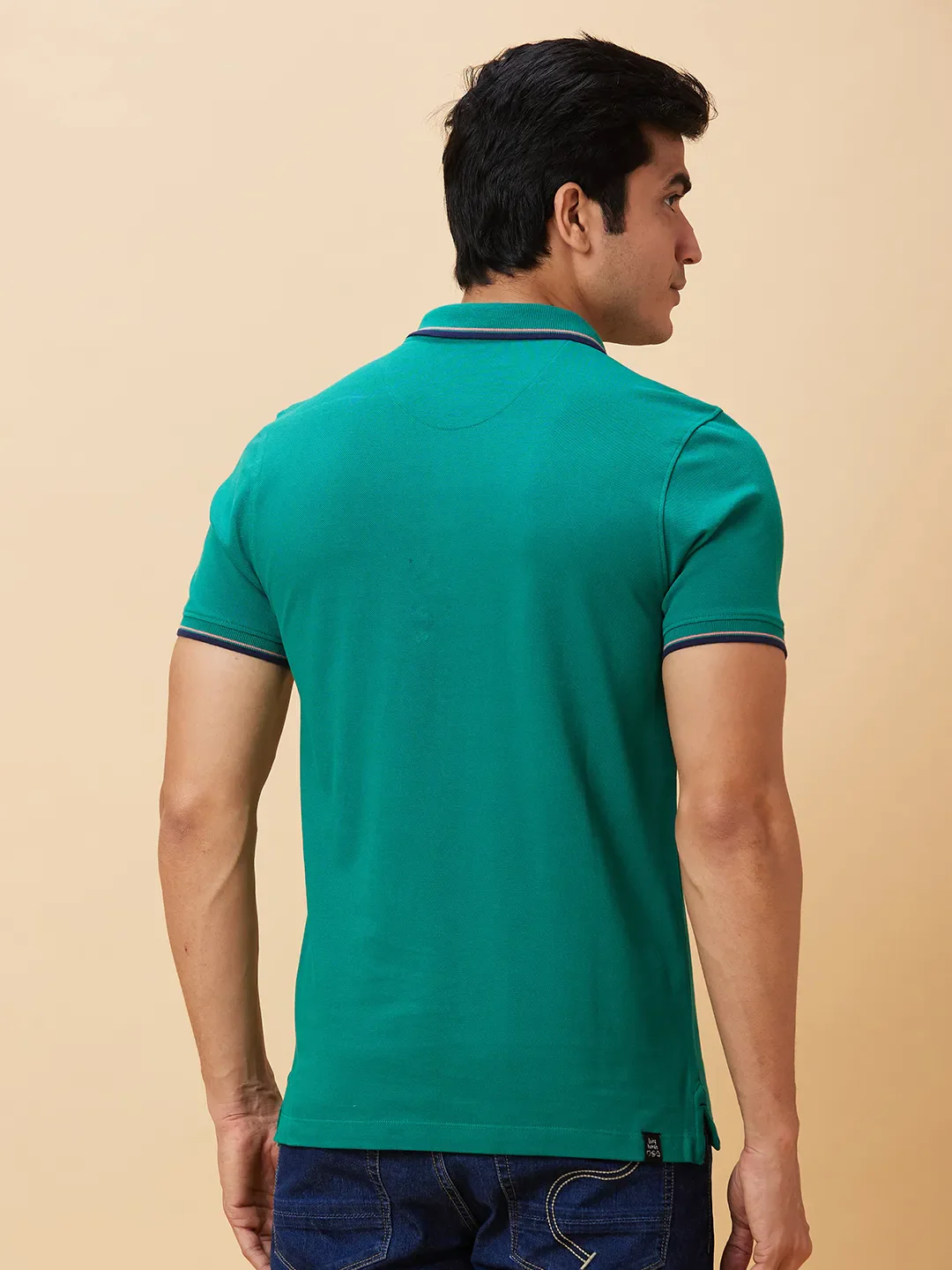 Green Regular Fit Men's Polo T-Shirt by Being Human Clothing - Image 2