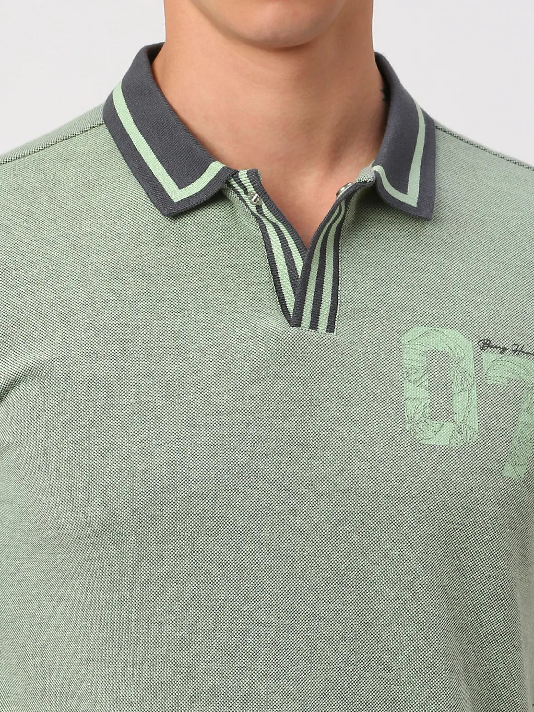 Green Regular Fit Men's Polo T-Shirt by Being Human Clothing - Image 5