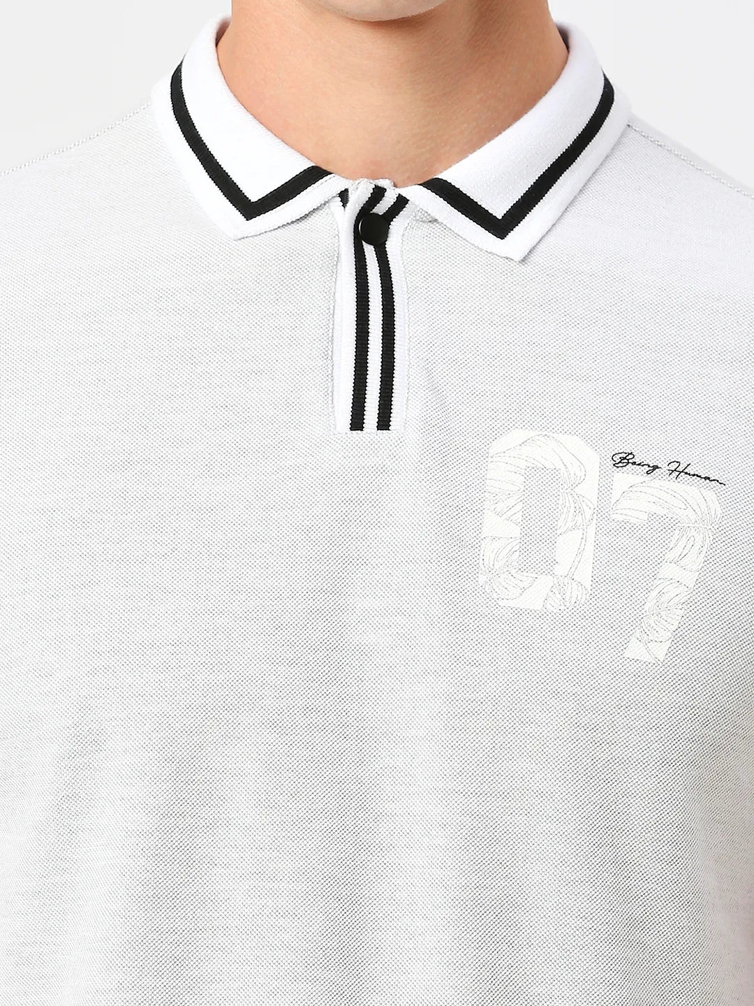 Grey Regular Fit Men's Polo T-Shirt by Being Human Clothing - Image 5