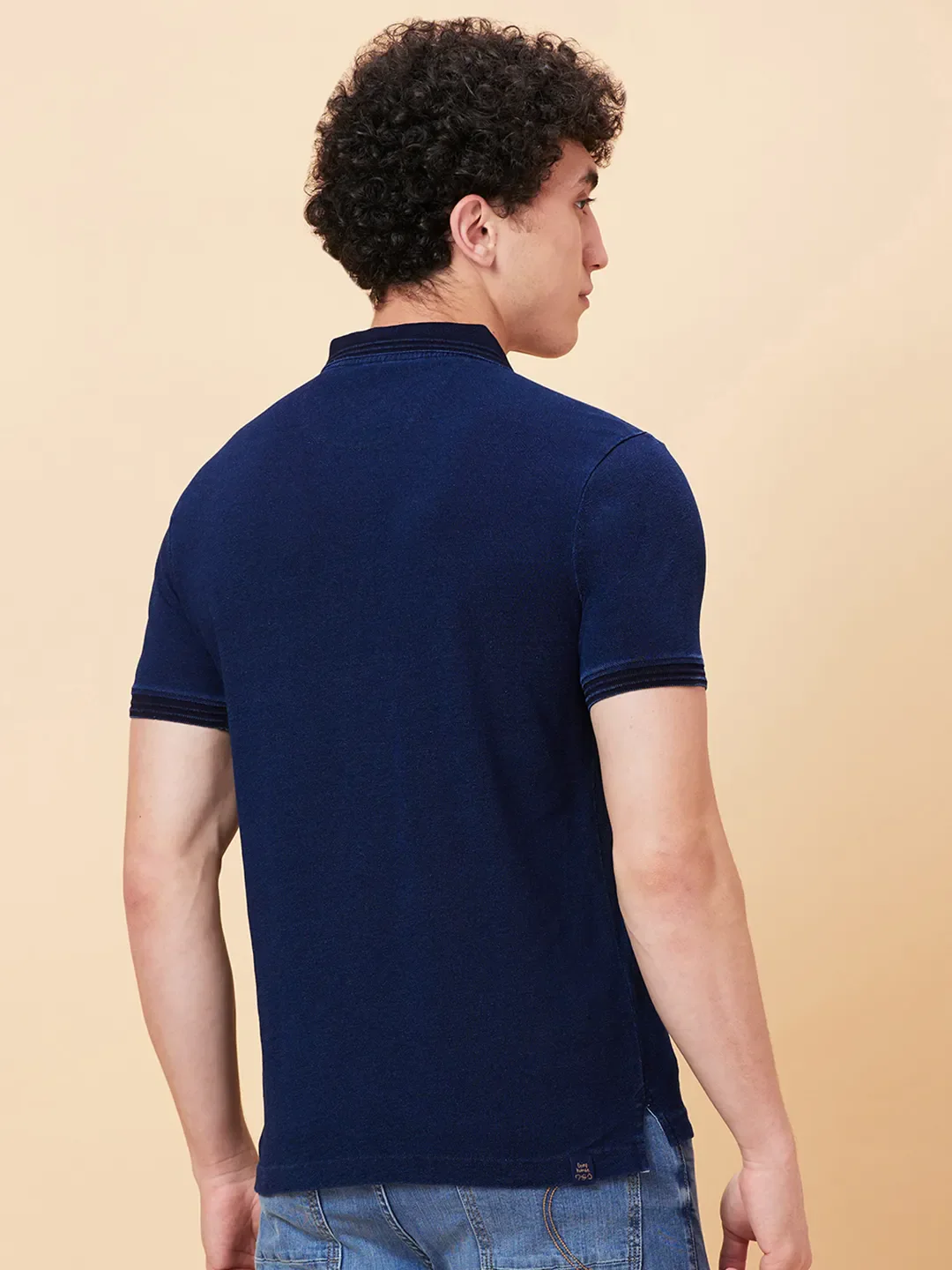 Blue Regular Fit Men's Polo T-Shirt by Being Human Clothing - Image 4