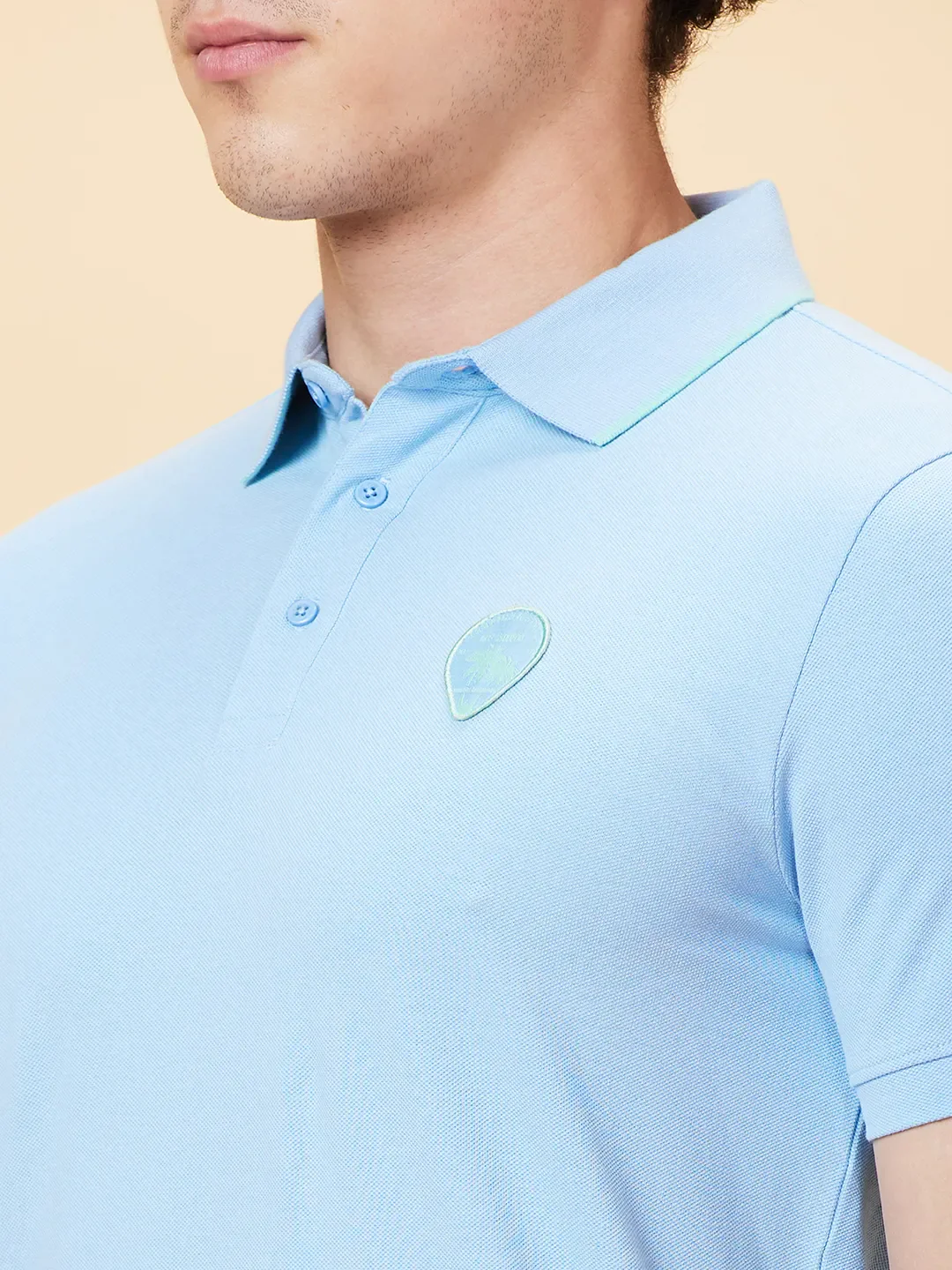 Blue Regular Fit Men's Polo T-Shirt by Being Human Clothing - Image 5