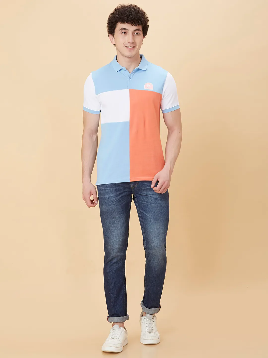 Blue Regular Fit Men's Polo T-Shirt by Being Human Clothing - Image 2