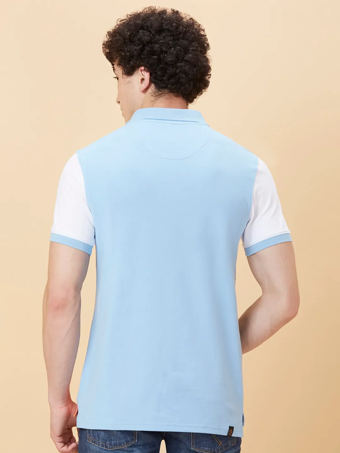 Blue Regular Fit Men's Polo T-Shirt by Being Human Clothing - Image 3
