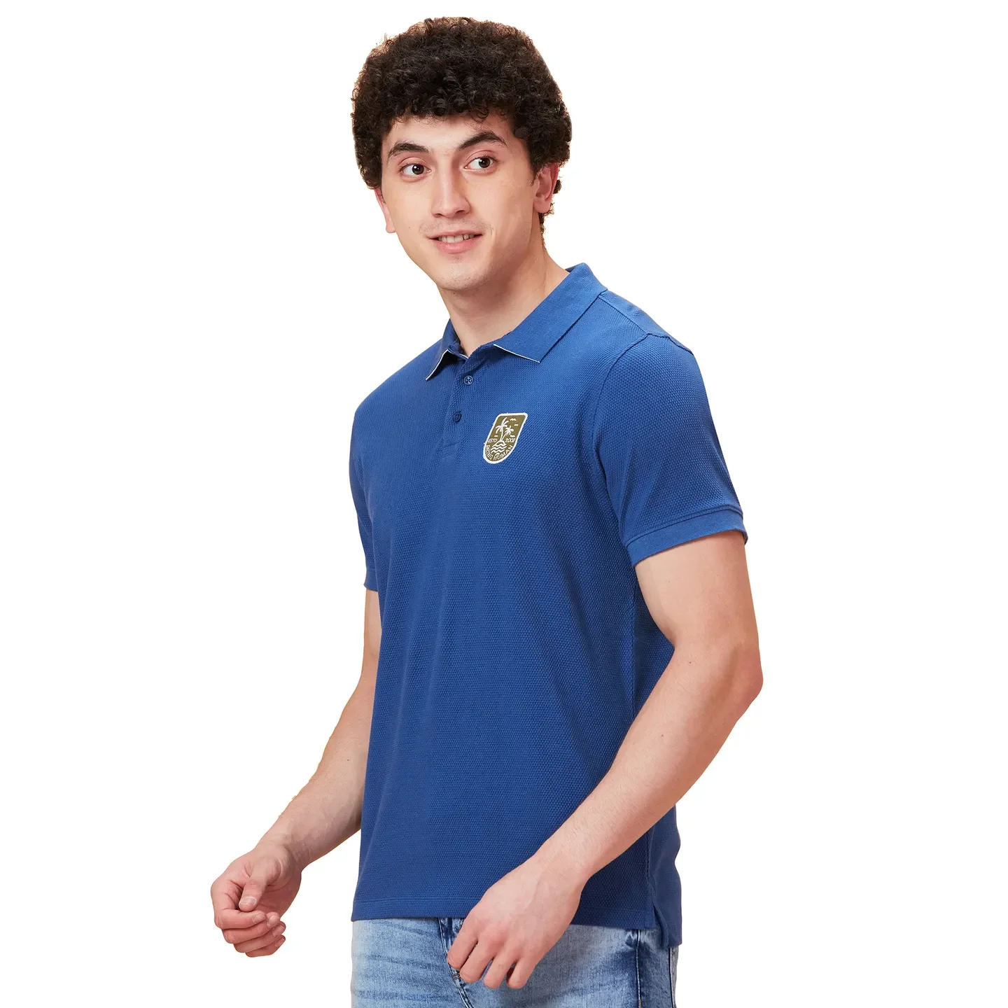 Blue Regular Fit Men's Polo T-Shirt by Being Human Clothing - Image 3