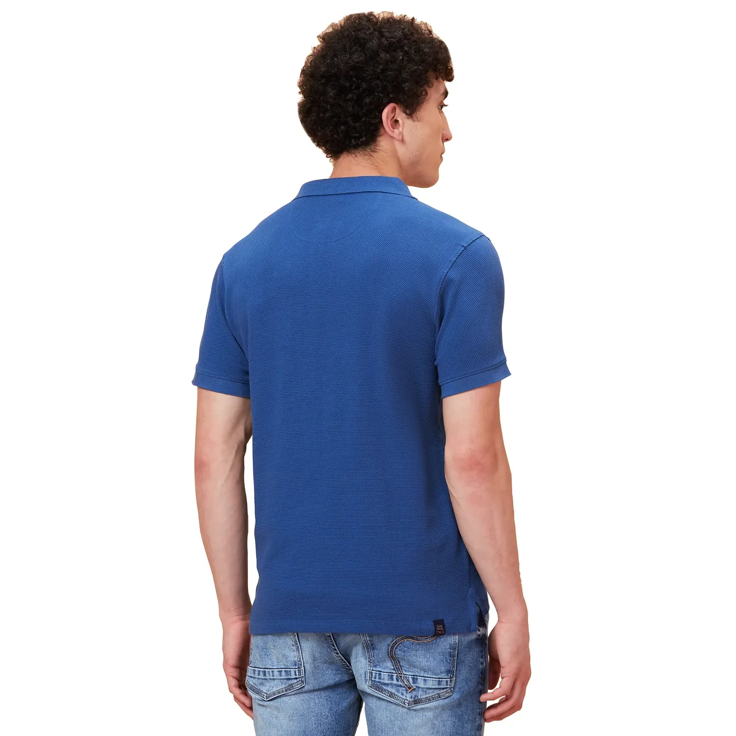 Blue Regular Fit Men's Polo T-Shirt by Being Human Clothing - Image 4