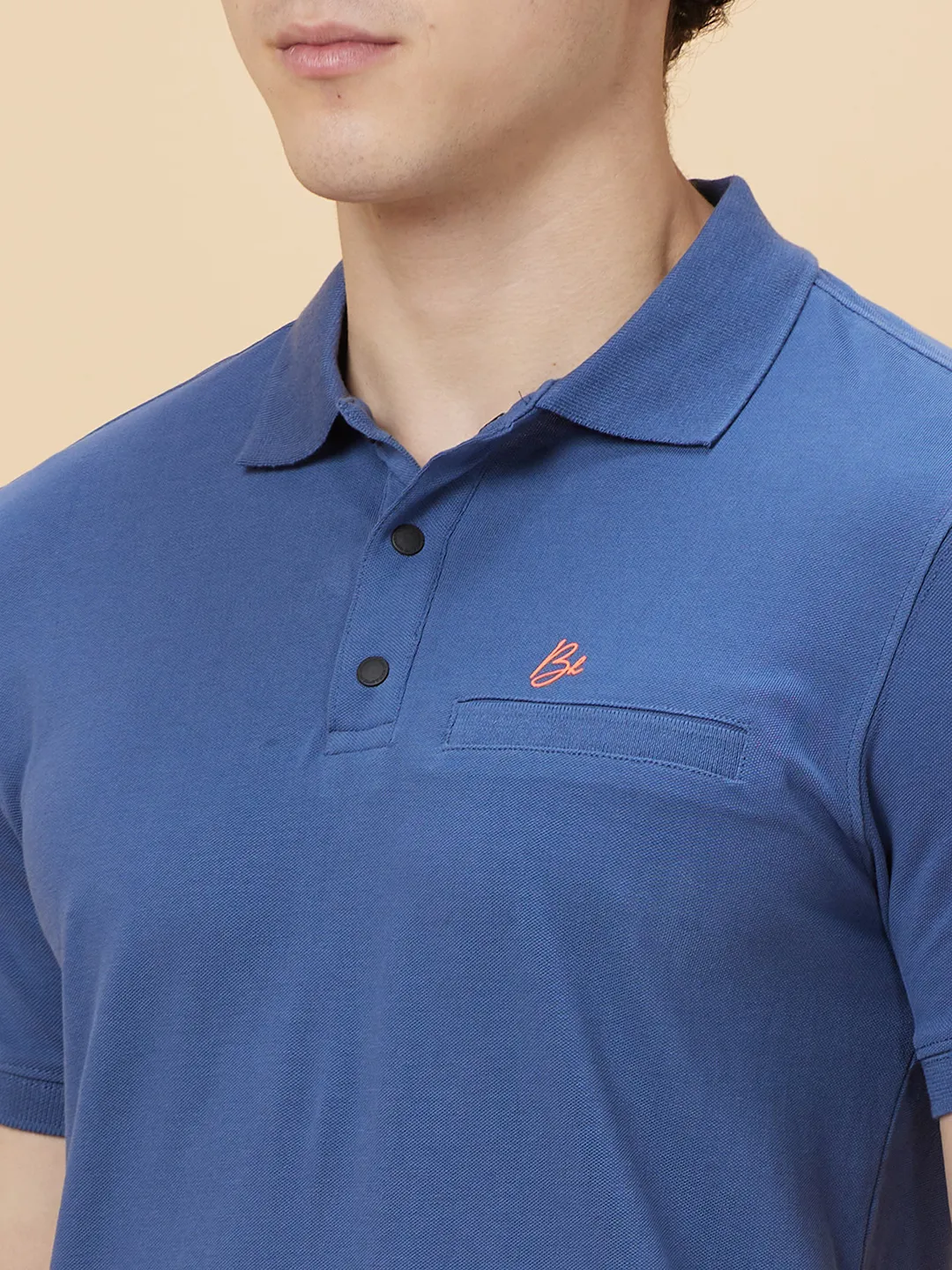 Blue Regular Fit Men's Polo T-Shirt by Being Human Clothing - Image 5