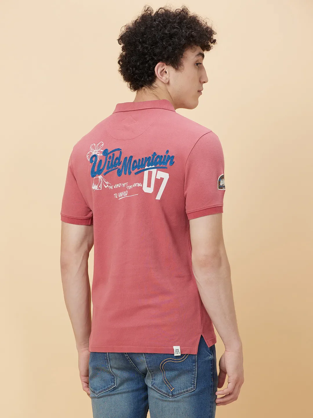 Red Regular Fit Men's Polo T-shirt by Being Human Clothing - Image 4