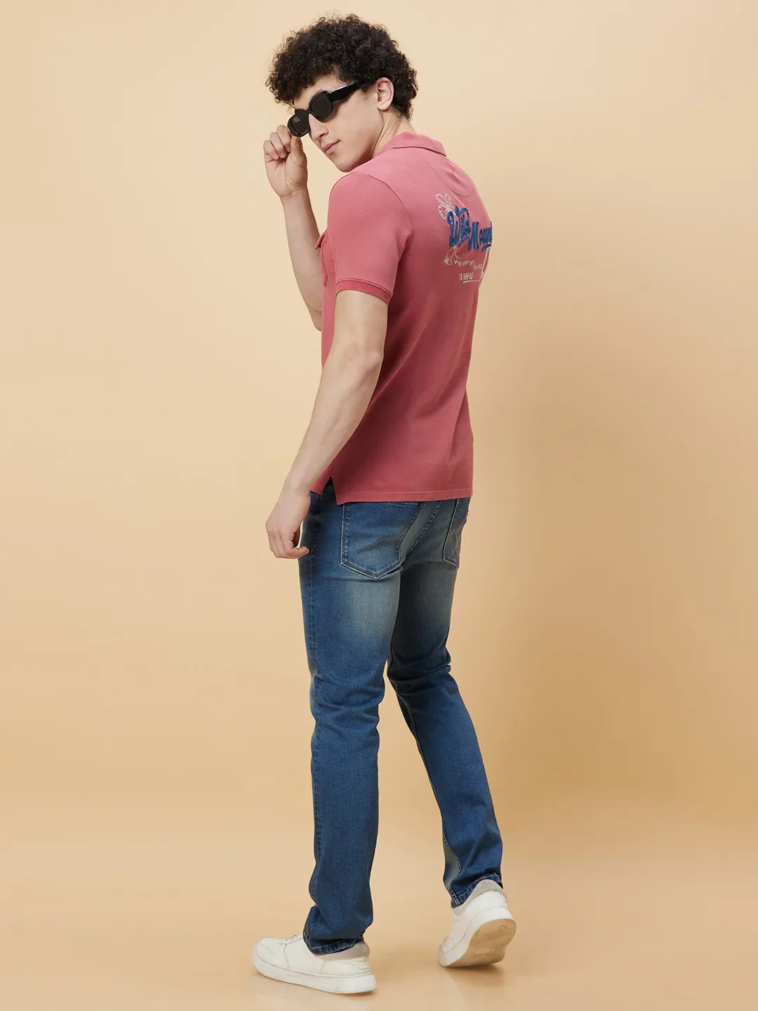 Red Regular Fit Men's Polo T-shirt by Being Human Clothing - Image 6
