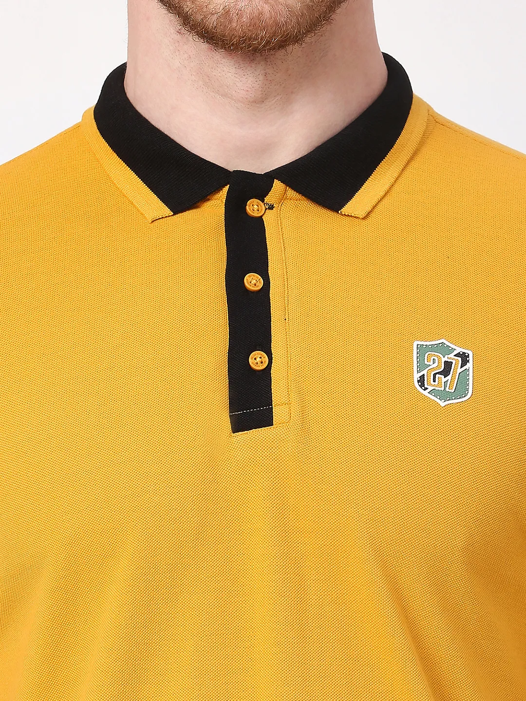 Mustard Regular Fit Men's Polo T-Shirt by Being Human Clothing - Image 5