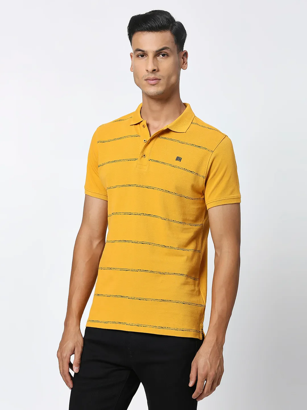 Mustard Regular Fit Men's Polo T-Shirt by Being Human Clothing - Image 2