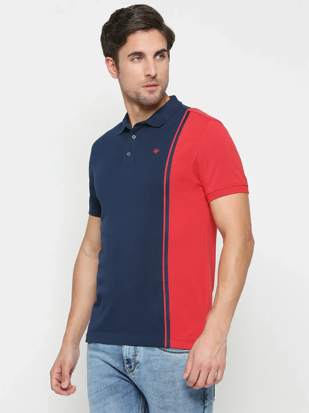 Navy Regular Fit Men's Polo T-shirt by Being Human Clothing - Image 2