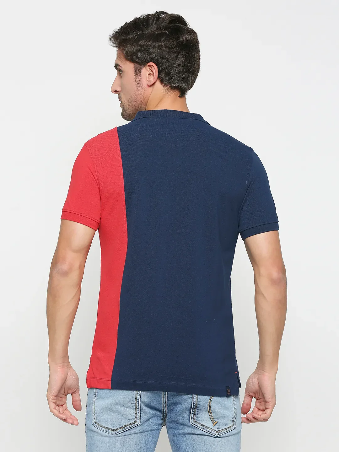Navy Regular Fit Men's Polo T-shirt by Being Human Clothing - Image 4