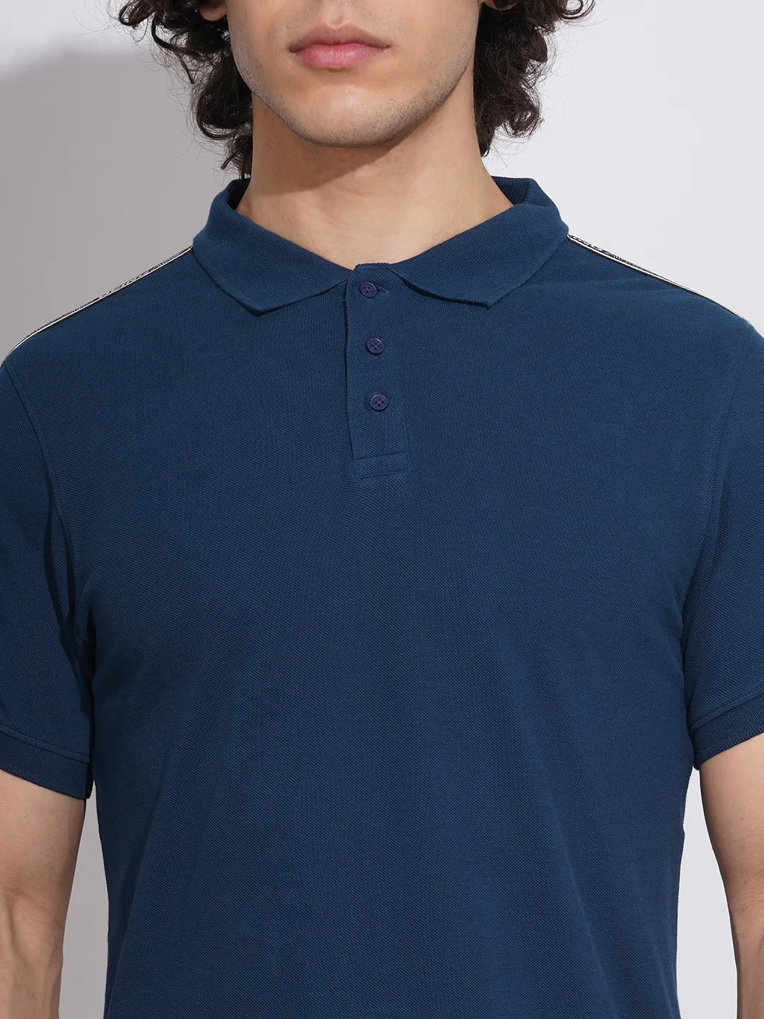Navy Regular Fit Men's Polo T-Shirt by Being Human Clothing - Image 5