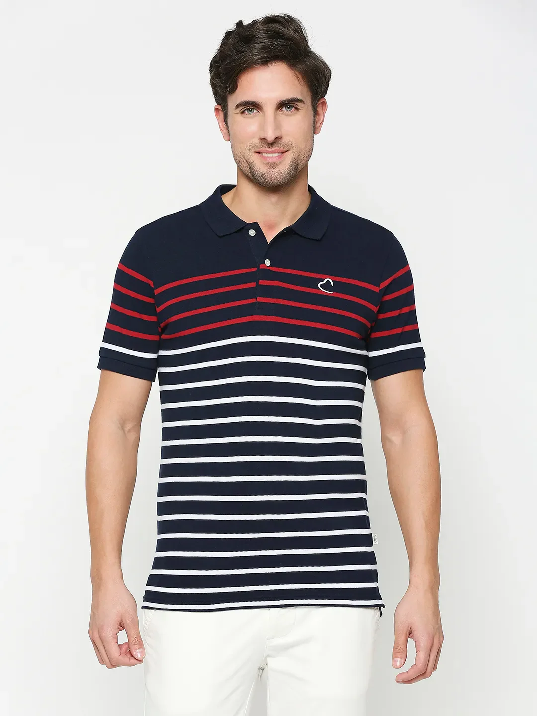 Blue Regular Fit Men's Polo T-shirt by Being Human Clothing