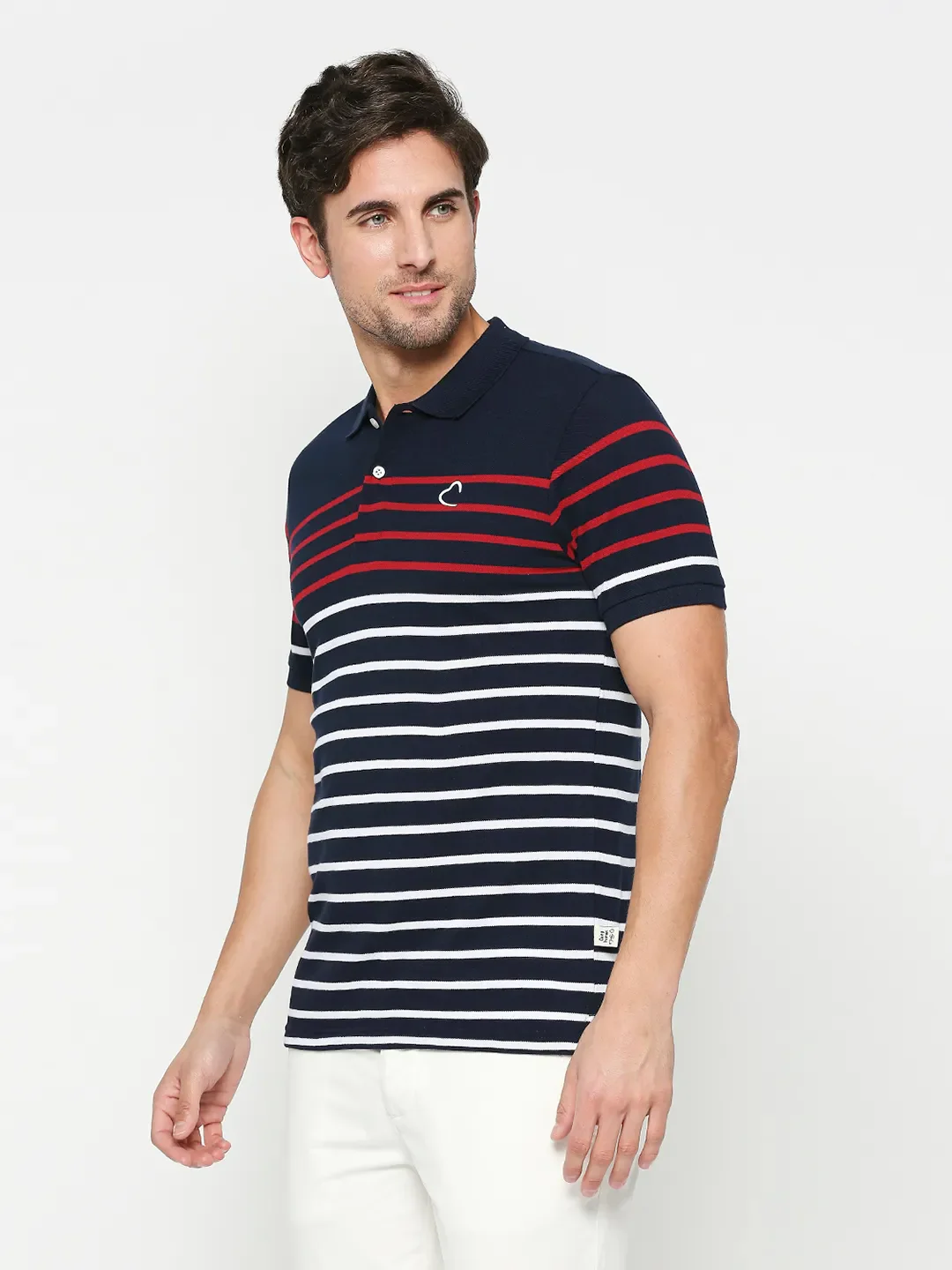 Blue Regular Fit Men's Polo T-shirt by Being Human Clothing - Image 2