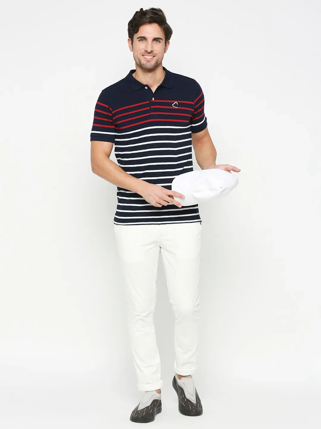 Blue Regular Fit Men's Polo T-shirt by Being Human Clothing - Image 6