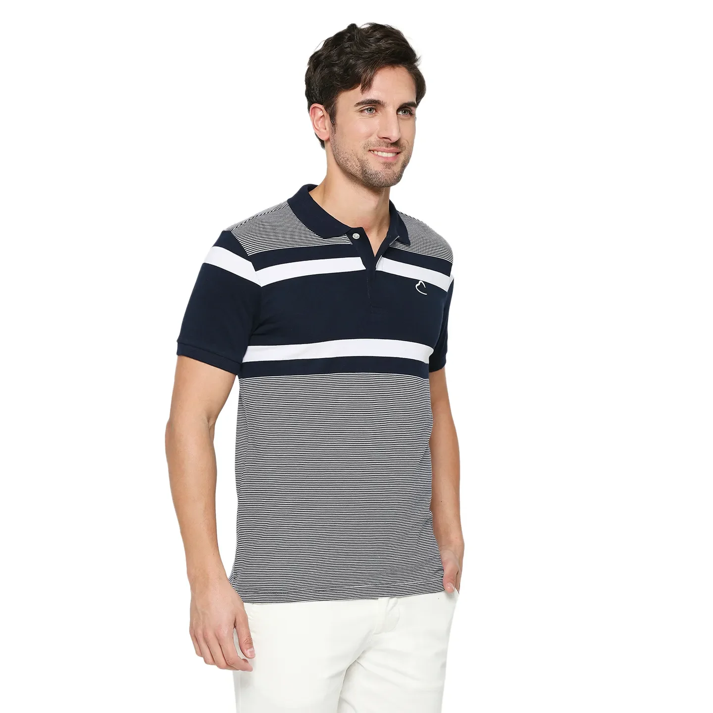 Navy Regular Fit Men's Polo T-Shirt by Being Human Clothing - Image 3