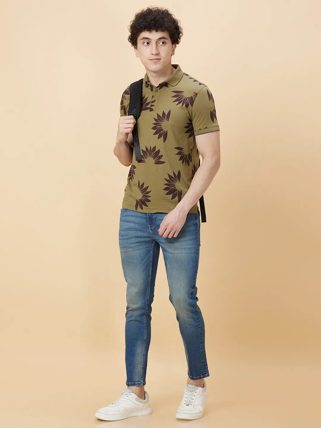 Green Regular Fit Men's Polo T-Shirt by Being Human Clothing - Image 6