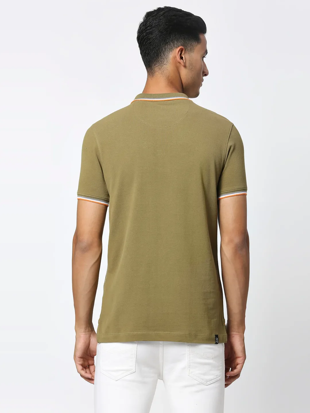 Green Regular Fit Men's Polo T-Shirt by Being Human Clothing - Image 4