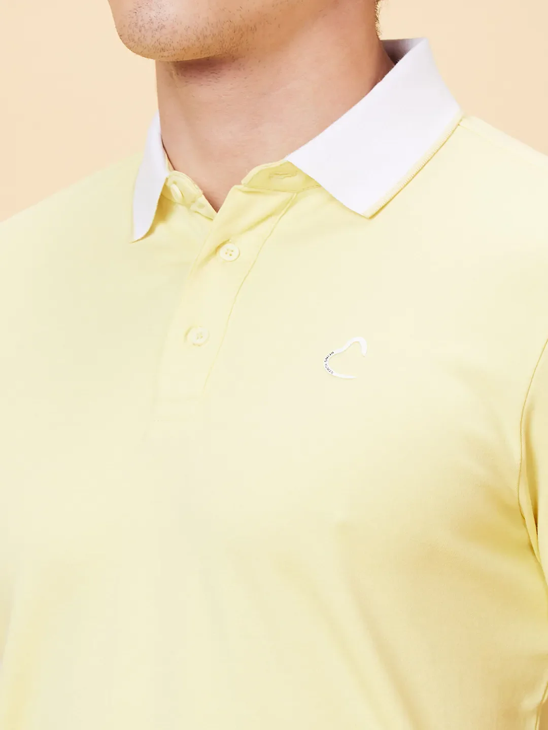 Yellow Regular Fit Men's Polo T-Shirt by Being Human Clothing - Image 5