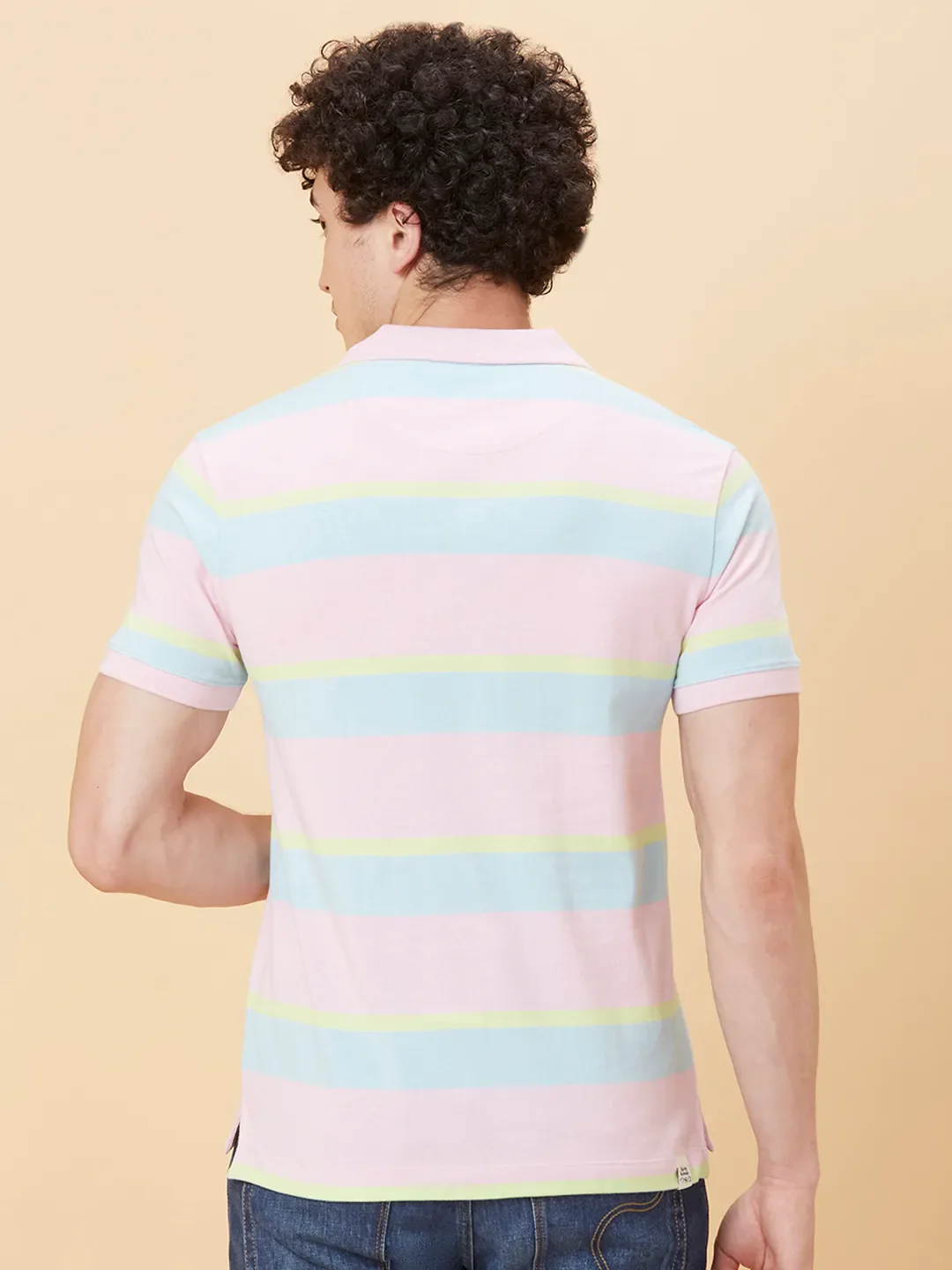 Pink Regular Fit Men's Polo T-Shirt by Being Human Clothing - Image 3
