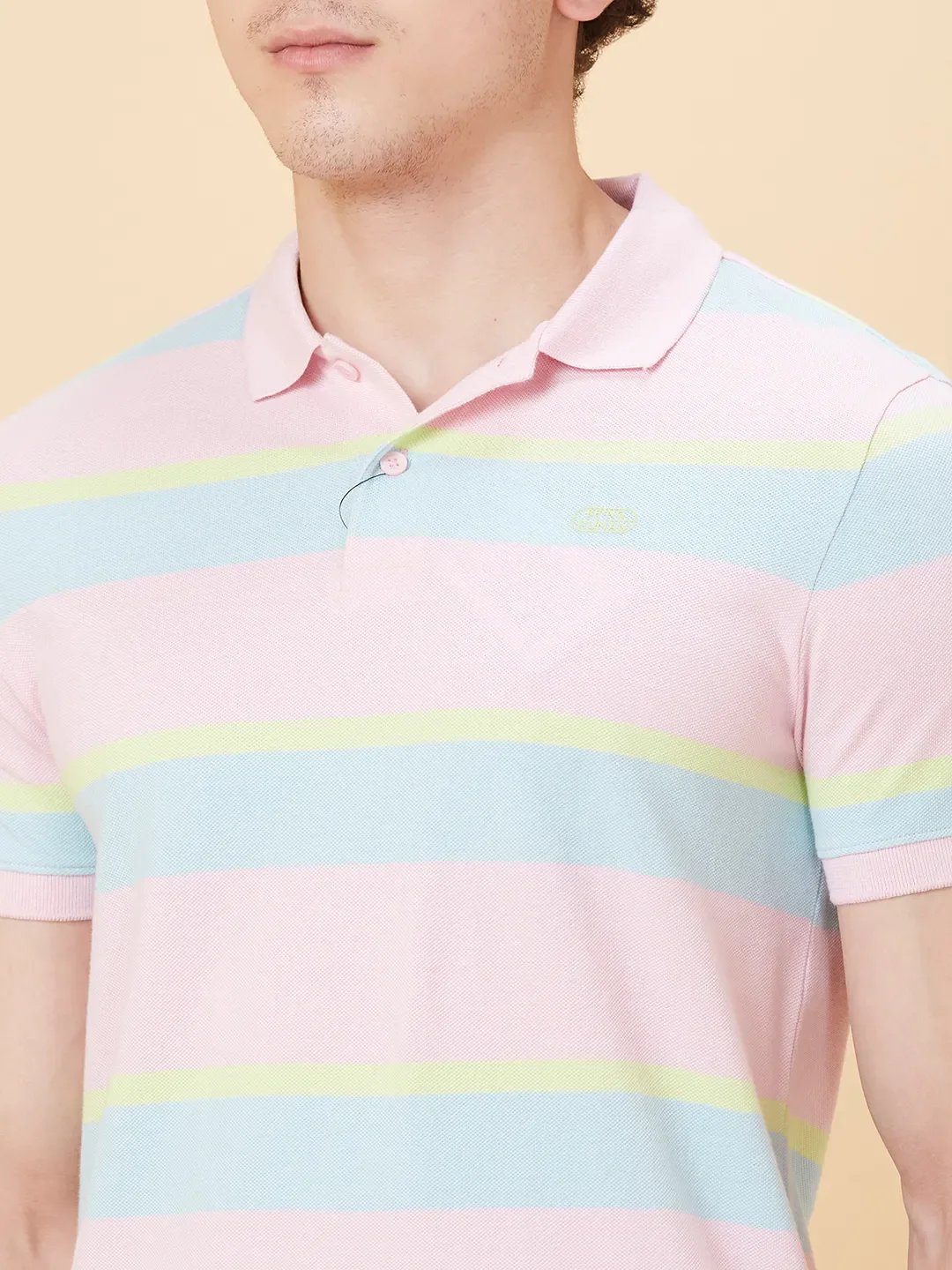 Pink Regular Fit Men's Polo T-Shirt by Being Human Clothing - Image 5