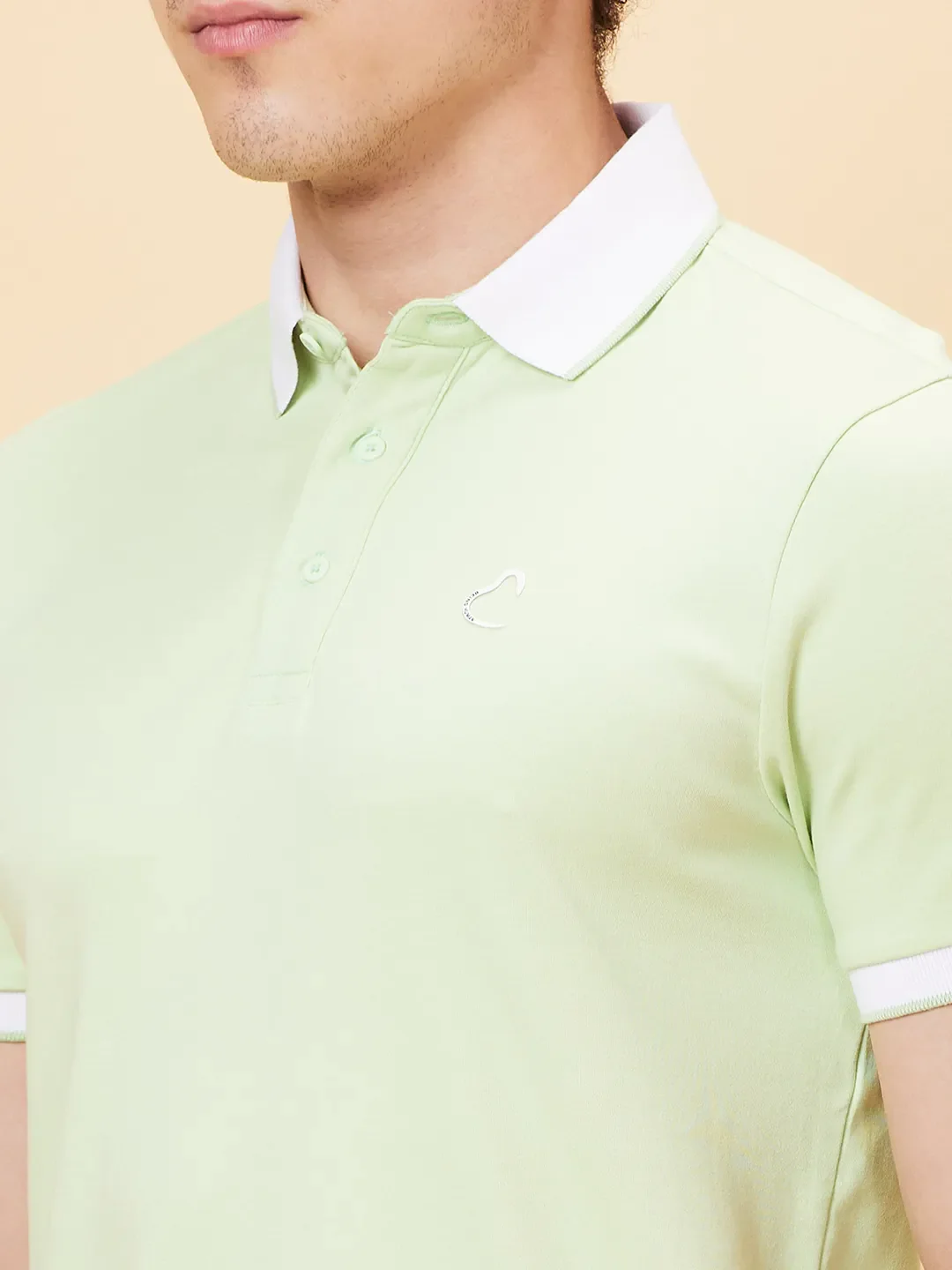 Green Regular Fit Men's Polo T-shirt by Being Human Clothing - Image 5