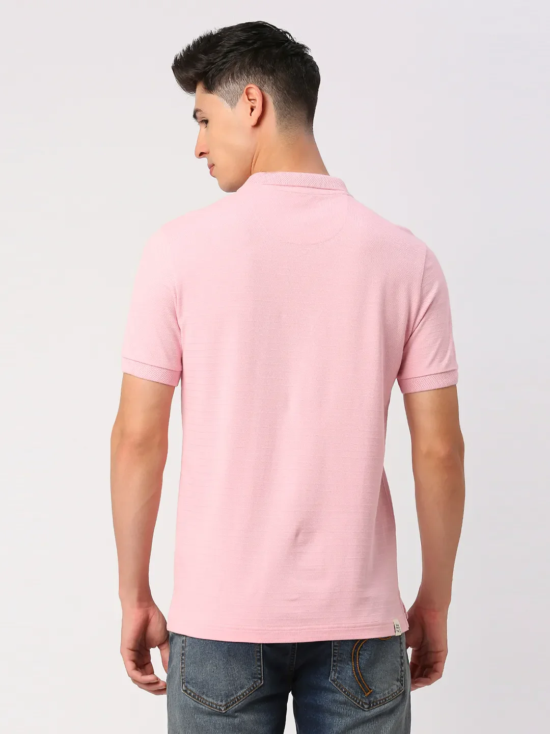 Pink Regular Fit Men's Polo T-Shirt by Being Human Clothing - Image 4