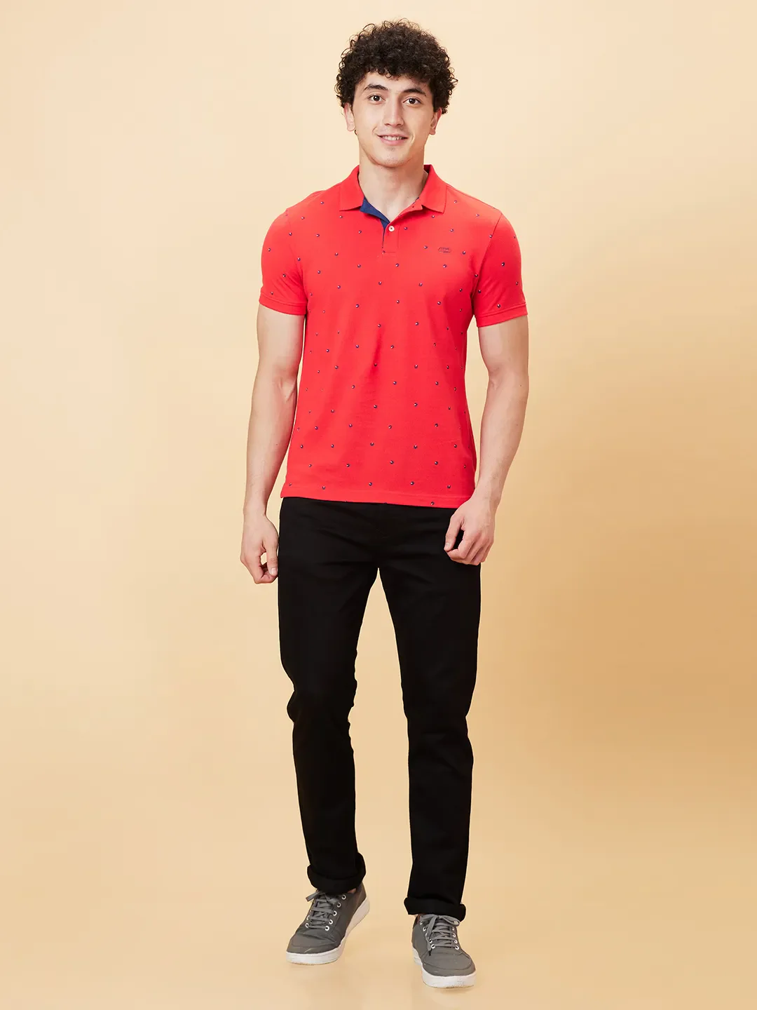 Red Regular Fit Men's Polo T-Shirt by Being Human Clothing - Image 2