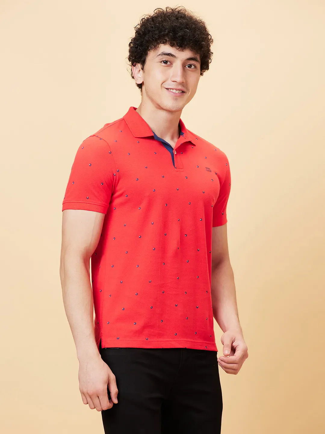 Red Regular Fit Men's Polo T-Shirt by Being Human Clothing - Image 3